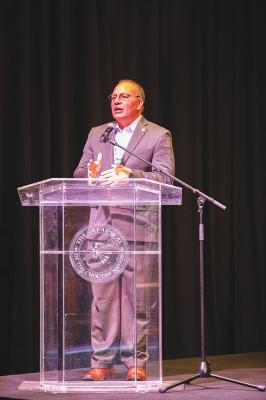 Choctaw Nation of Oklahoma Chief Gary Batton spoke to the crowd during the aviation technology conference held last week. Photo Courtesy / Choctaw Nation