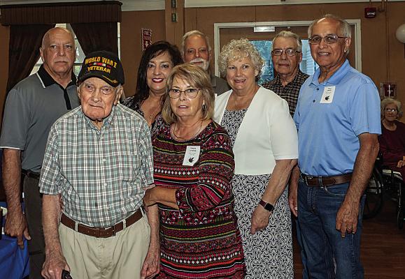 Family and friends gathered last week at Elmbrook Nursing Facility to celebrate the 100th birthday of James “JB” Hamill. Nieces and nephews present included: Mark Baker, Anita Lee, Jay Baker, Debbie Hamill, Bobby Hamill, Floyd Hamill and Debbie Lovelady. Hugo News / Bobby Hamill