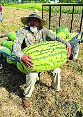 Melvin Turner grew this whopping 100-pound watermelon in the garden he and his father, Charles Turner, cultivate in Speer. Turner said this is the largest one he’s ever had.