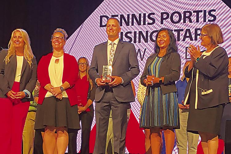 Jerrod Lundry received the Dennis Portis Rising Star Award for the Administration Division during the Oklahoma Summit, CareerTech’s annual conference, earlier this month. Lundry is the Campus Director at the Hugo and Antlers campuses.