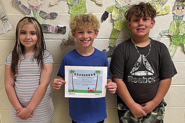 We’re very proud of these Fort Towson Elementary third graders for reaching their Math goals on Study Island: Sawyer Morgan, Jagger Wilson and Graeson Hudson. They are students in Mrs. Cloud’s class and Mrs. Birdsong’s class. Sawyer Morgan, a 3rd grader in Mrs. Birdsong’s class at Fort Towson Elementary, also completed all of her Social Studies standards on Study Island.