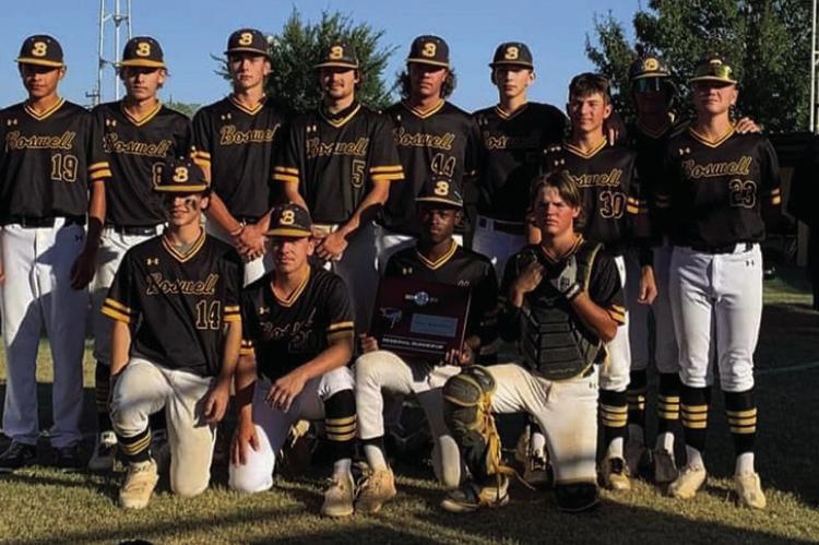 BOSWELL SCORPIONS HEADED TO STATE! — The Boswell Scorpions have earned another trip to the Oklahoma Baseball Playoffs, slated to face Calumet on Thursday at 4 p.m. in Edmond. Members of the team include: Jesse Gardner, Garrett Bacon, Kamden Edge, Tabor Ribera, Kyler Cheshier, C.J. Jeffries, Kolson Edge, Brenden Robinson, Michael Salcido, Cameron Head, Henry Lively, Mauricio Rubio and J.W. Dill. Also pictured are coach Christian Waldorf (right) and Superintendent Keith Edge (left).