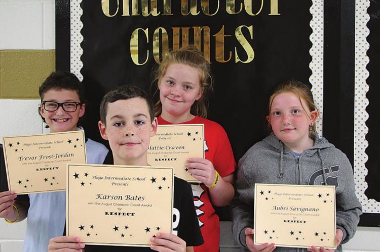 Hugo Intermediate School names August Character Counts, Students of the Month